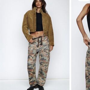 Free People Moxie printed low slung barrel jeans